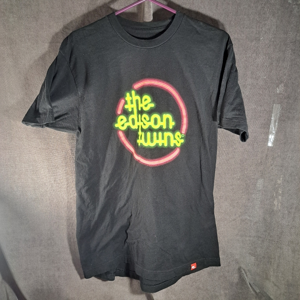 Retrokid x CBC The Edison Twins TV Series Logo Black Graphic Tee LIKE NEW L OOP